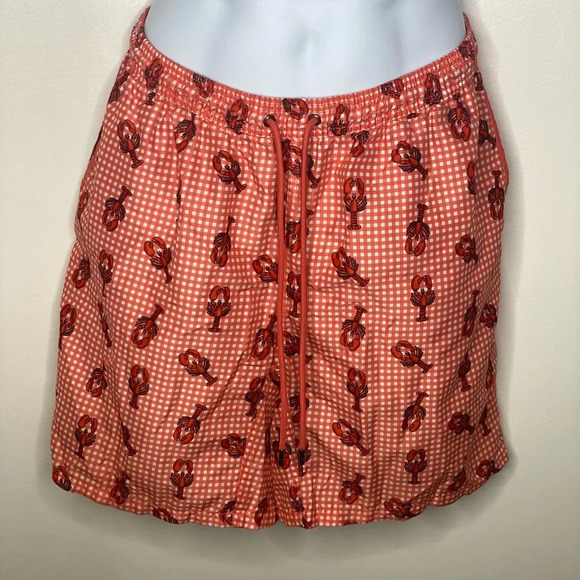 Mr. Swim mens lobster print red gingham swim trunks Sz XXL - Picture 1 of 3